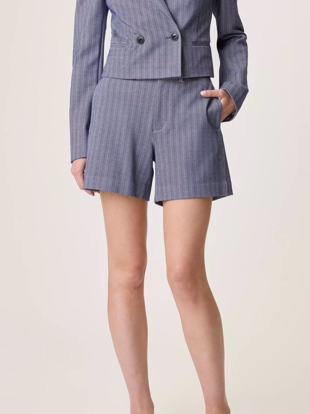 NWT rag & bone Navy and white Elvy Relaxed Tailored Shorts sz 00 (xs) - Picture 2 of 7